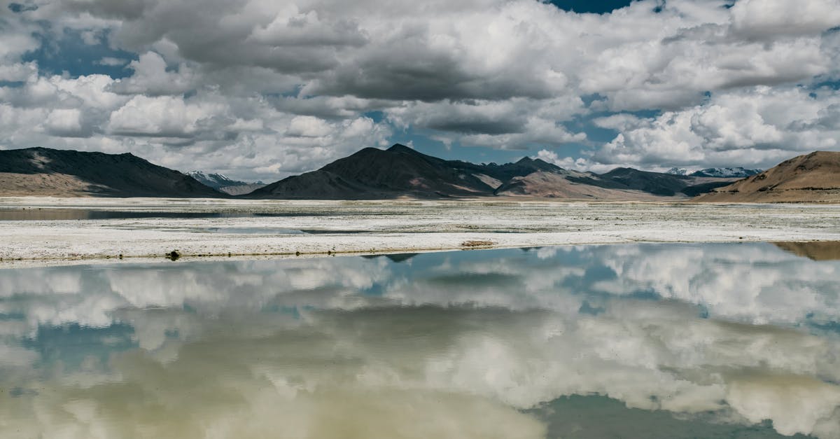 frozen ground beef - Frozen lake in mountainous terrain