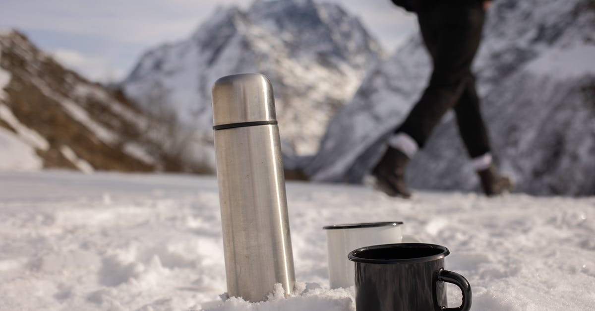 Frozen scallops - Thermos Near Ceramic Mugs on Snow Covered Ground