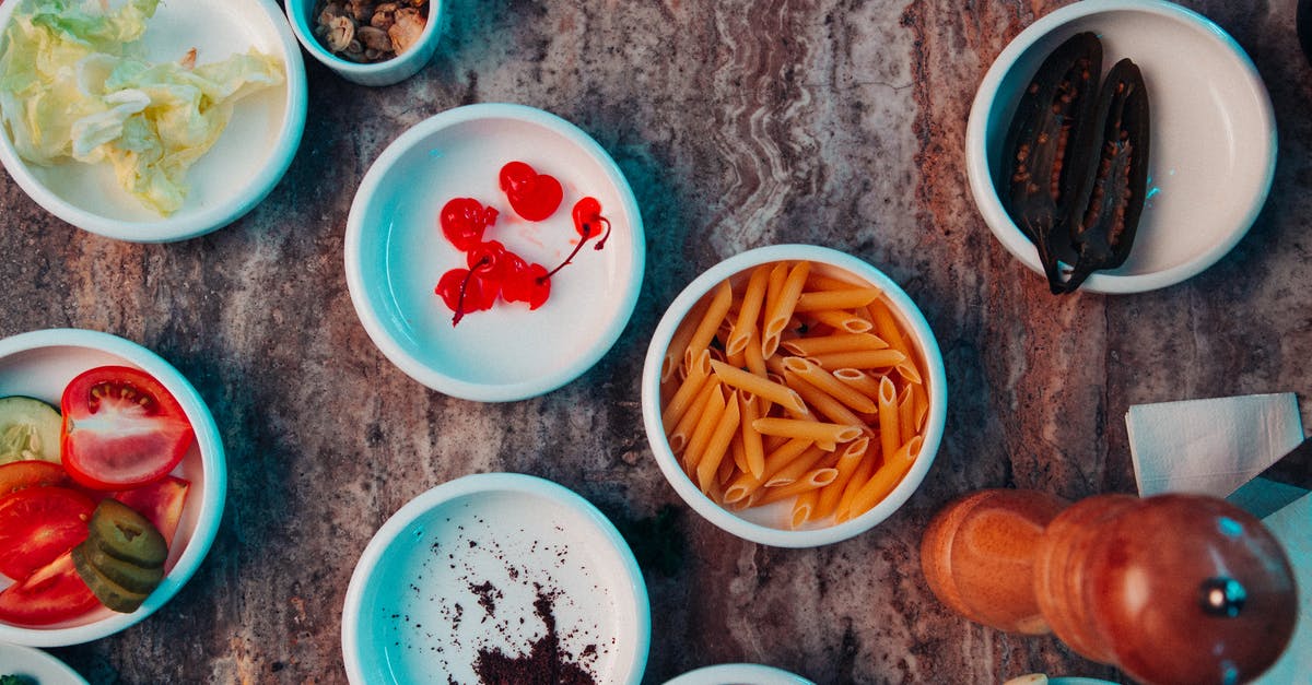 garlic powder and onion powder substitutes - Ingredients in bowls for tasty pasta