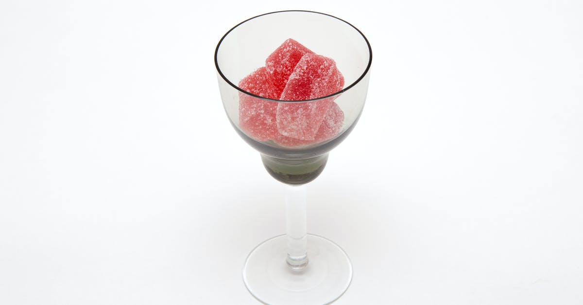 Garlic wine jelly - Red Gummies in Clear Wine Glass