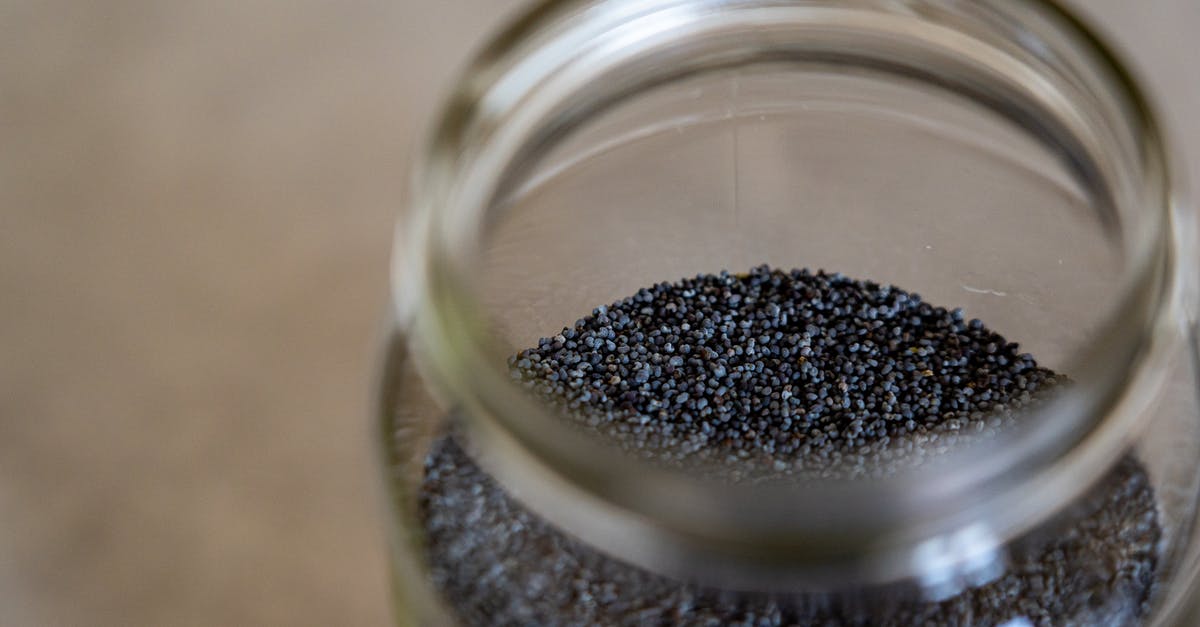 Getting poppy seeds to stick to bagel - Poppy Seeds in Clear Glass Jar