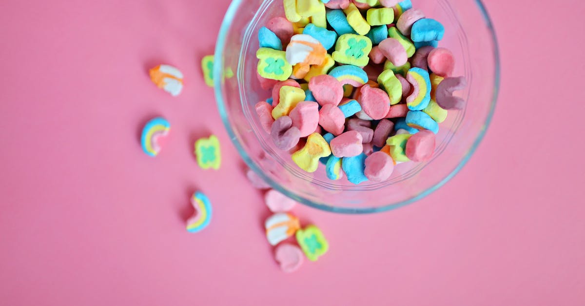 Glass bowl safe in pressure cooker? - High Angle View of Multi Colored Marshmallows