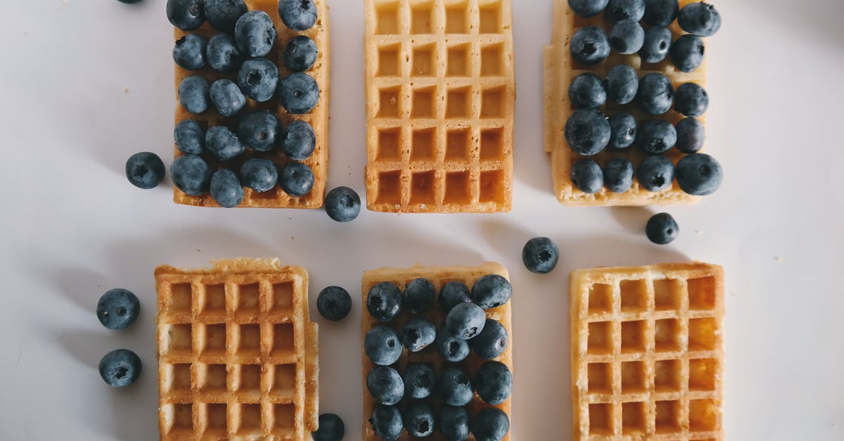 Gluten-free waffles - Six Baked Waffles and Blueberries