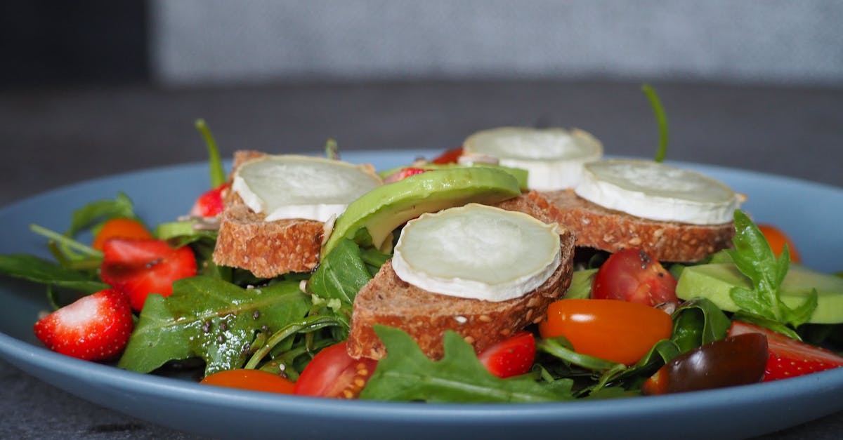 Goat cheese royale definition? - Vegetable Salad on Blue Ceramic Plate