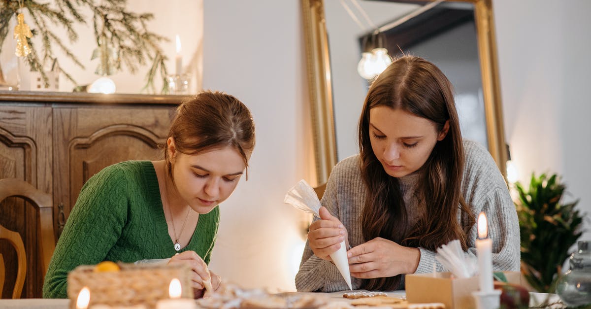 Good techniques for stirring dough - Two Girls Putting Icing On Cookies