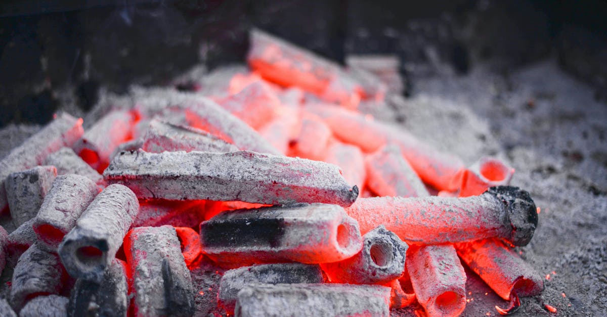 Grilling Surface for a DIY Barbecue - Smoldering chunks of hot firewood