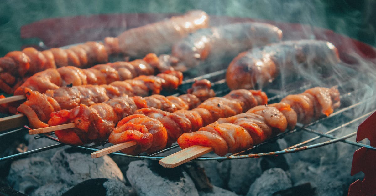 Grilling Surface for a DIY Barbecue - Grilled Sausage on Charcoal Grill