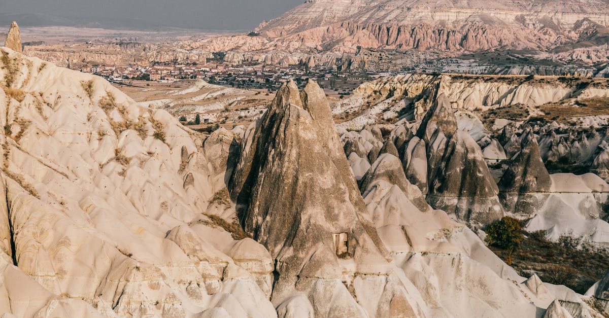 Ground Turkey "with natural flavoring" - From above breathtaking scenery of rough stony formations located in Cappadocia in Turkey