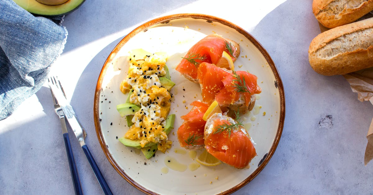 Half Boiling and Freezing meat - Appetizing Salmon Chunks with Lemon Wedges and Avocado Salad