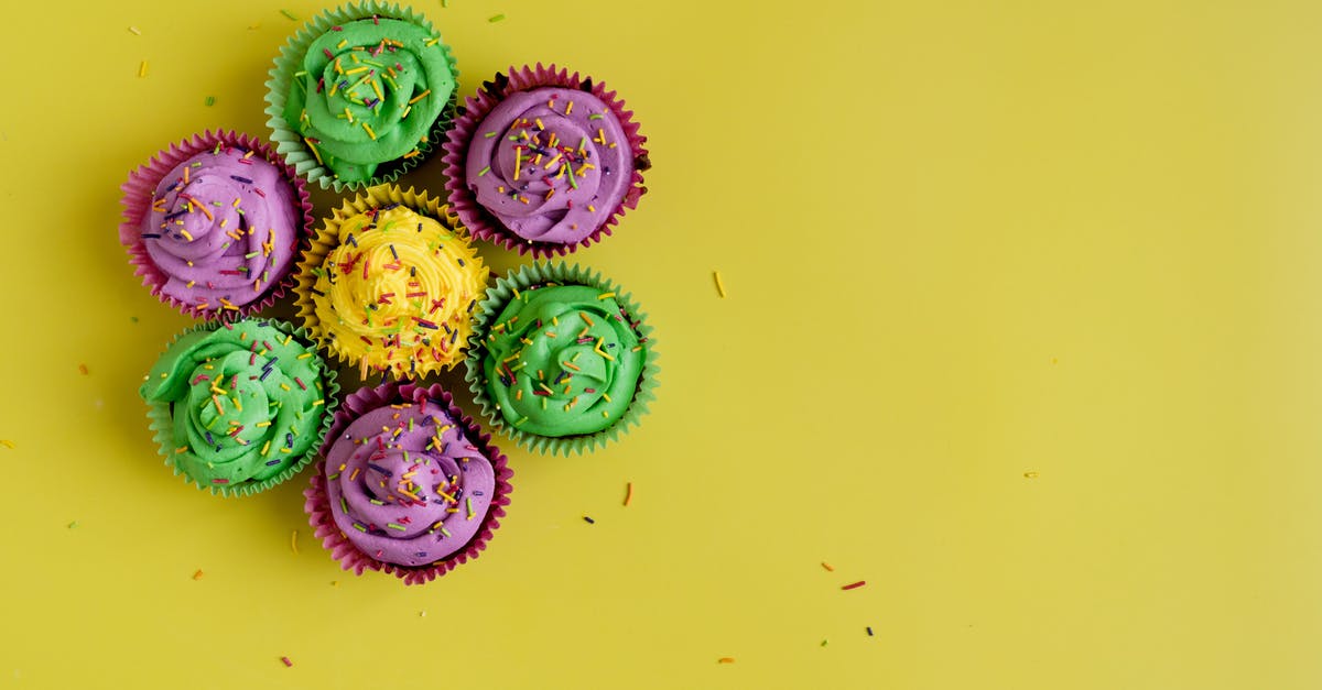 Having trouble getting lower fat fluffy pancakes with baking soda approach - Colorful Cupcakes On Yellow Background