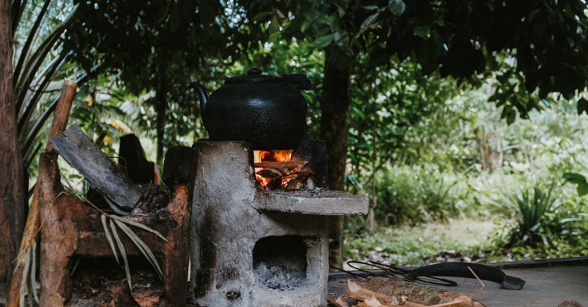 Heating charcoal on induction stove - Cooking On A Black Pot Using Firewood