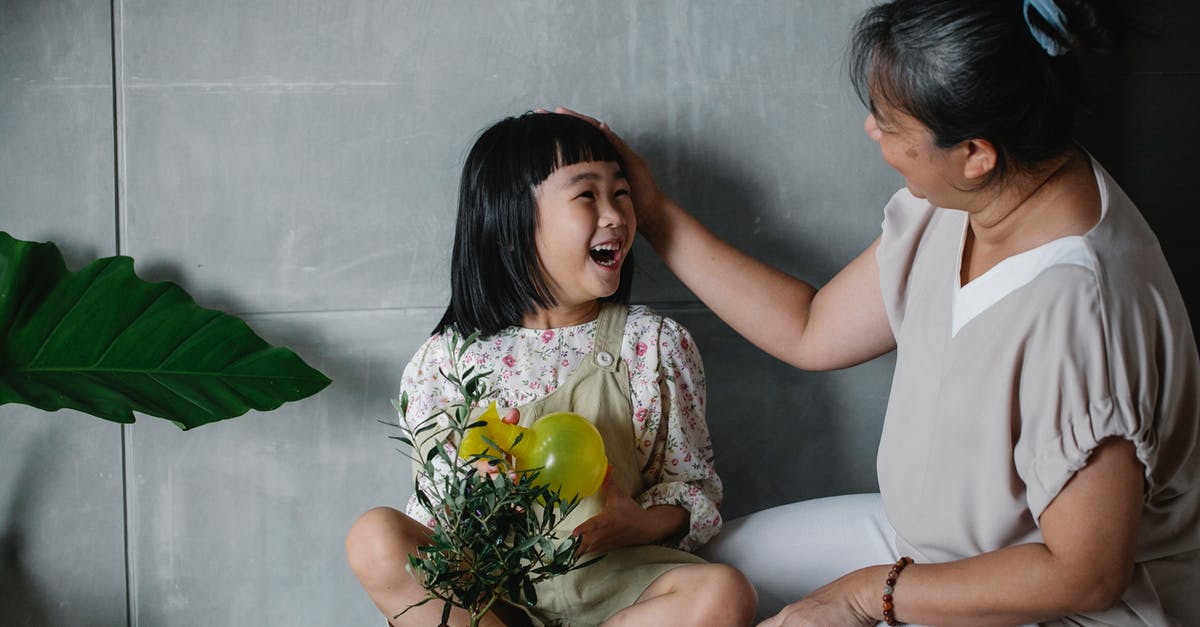 Help with the temp on my crock pot - Happy Asian woman caressing charming granddaughter with green plant in pot spending time at home