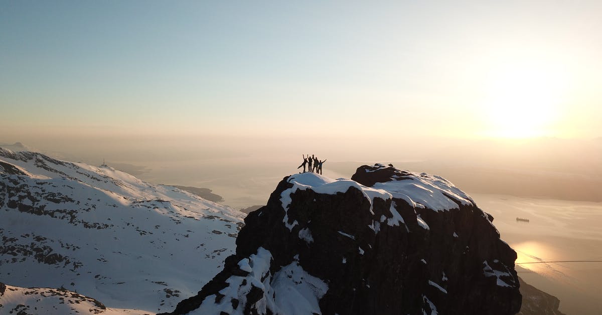 High Elevation Souffle - Four People Above Snow-covered Mountain Top