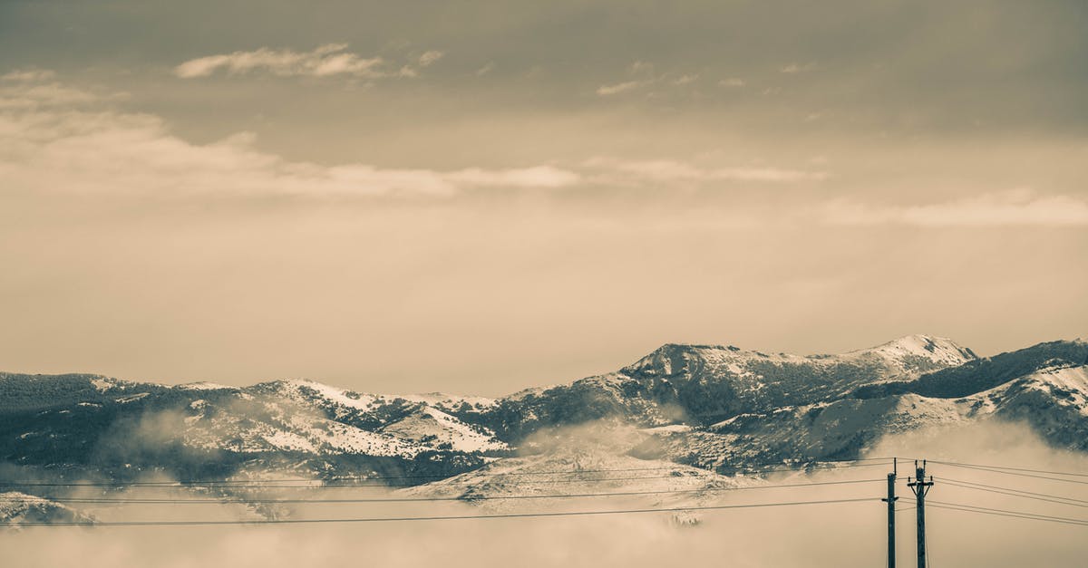 High powered blenders (e.g. KitchenAid, 1800watts, 3.5 HP peak) - Cable Wires in Front of Snow Covered Mountains