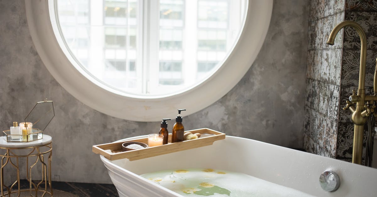 Himalayan salt in place of table salt - Interior of bathroom with skincare supplies