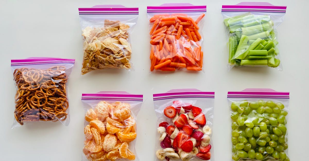 Hints on storage of vegetables and fruit - Foods Stored on Zip Lock Bags