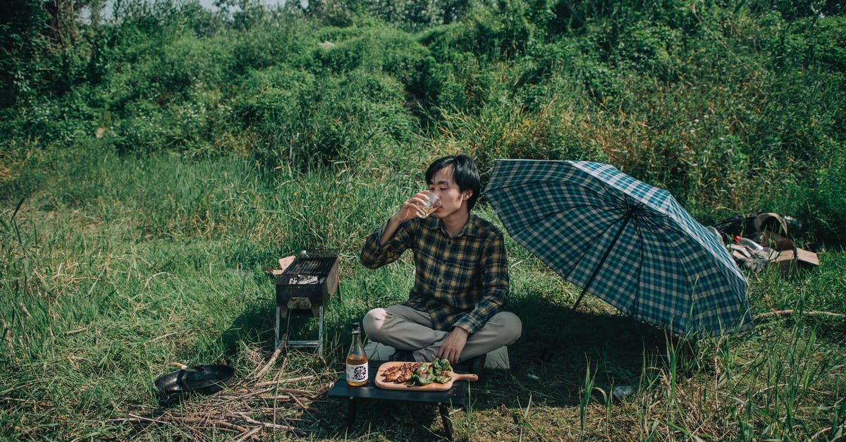 History of eating not fully cooked meat - Photo of Man Drinking While Sitting on Grass Field