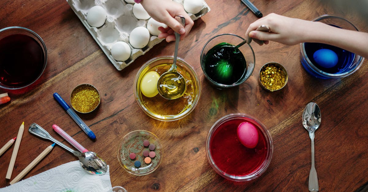 Home sausage making - Eggs Dip on Colorful Liquids