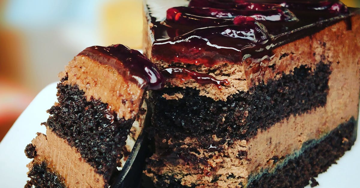 Homemade chocolate turns crumbly - Sliced Cake on Plate