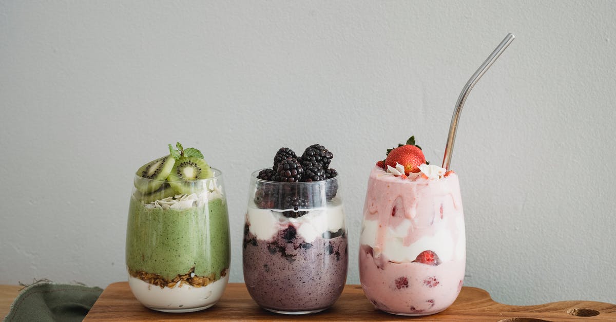 Homemade yogurt - Assorted Fruit Shake with Fresh Fruits on Clear Glasses