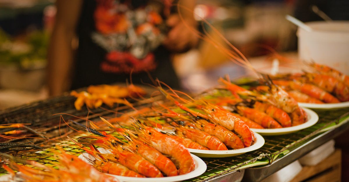 Hot-canning non-acidic, pressure cooked food - Pile of Shrimps on Plates