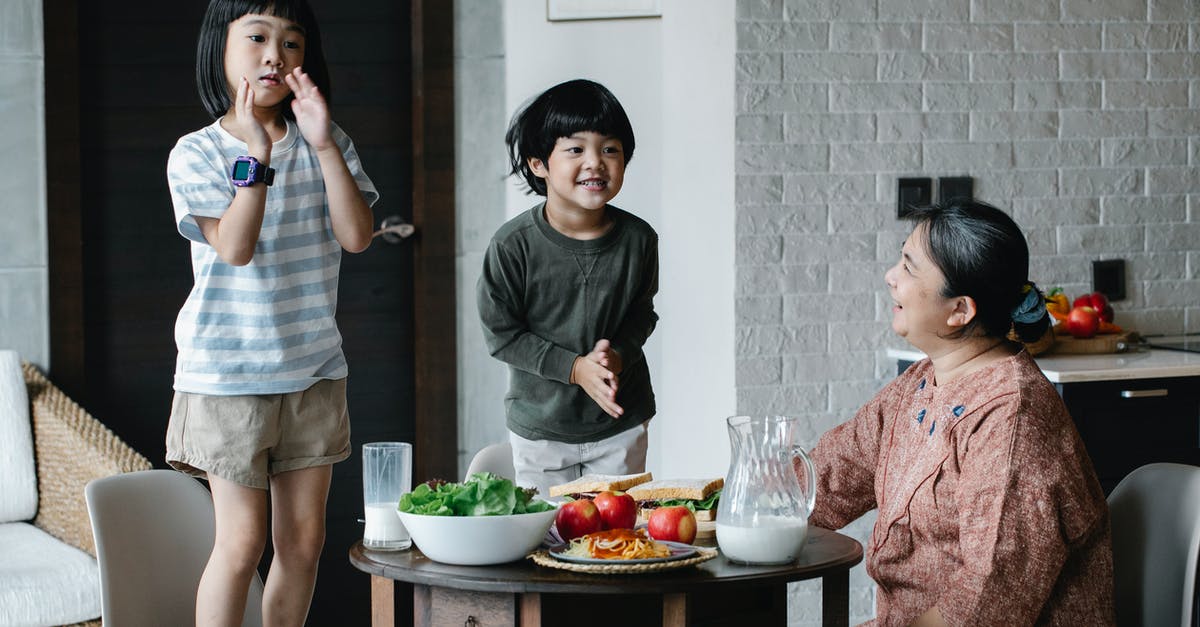 How acidic does a mixture have to be for milk to curdle? - Asian grandmother sitting at served table during breakfast in kitchen while looking at Asian boy and girl having fun together How acidic does a mixture have to be for milk to curdle? - Asian grandmother sitting at served table during breakfast in kitchen while looking at Asian boy and girl having fun together