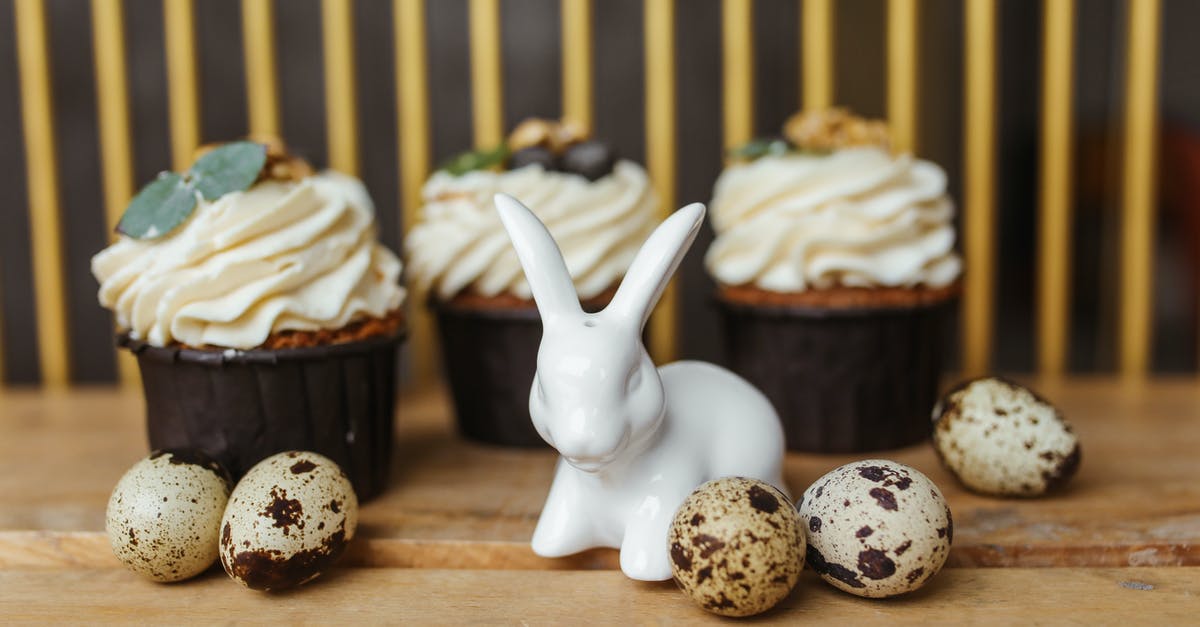 How can I avoid windswept muffins in a convection oven? - White Ceramic Rabbit Figurine Beside Cupcake on Brown Wooden Table