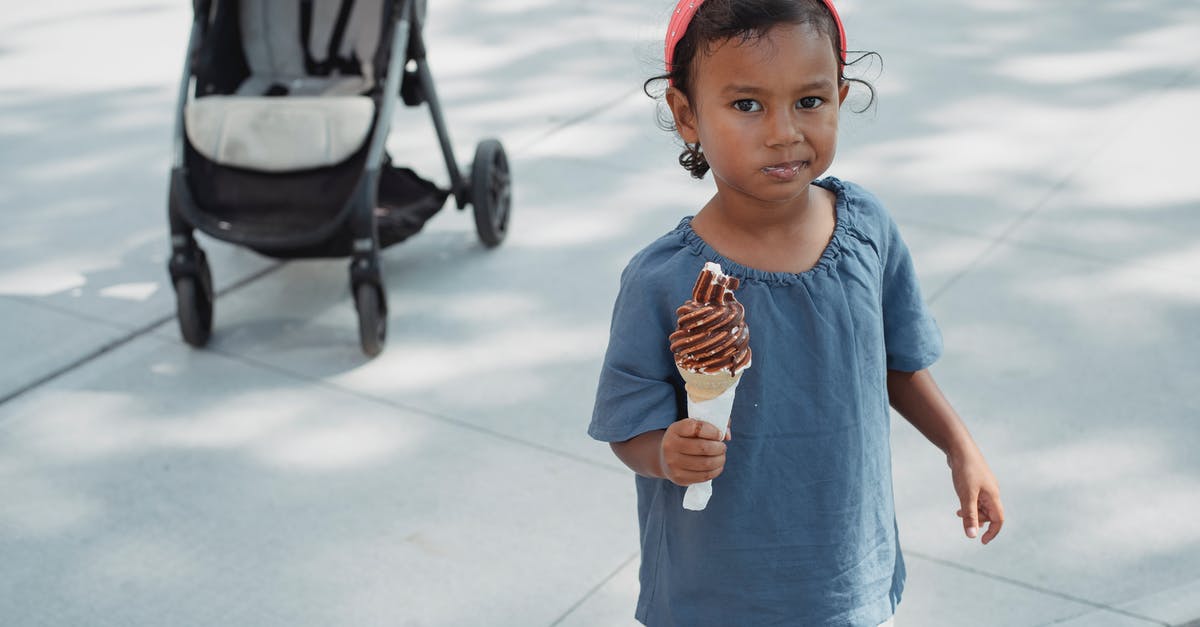 How can I prevent little balls of oil in my ice cream when I'm using milk + butter instead of cream? - Cute Asian little girl eating chocolate sweet ice cream How can I prevent little balls of oil in my ice cream when I'm using milk + butter instead of cream? - Cute Asian little girl eating chocolate sweet ice cream