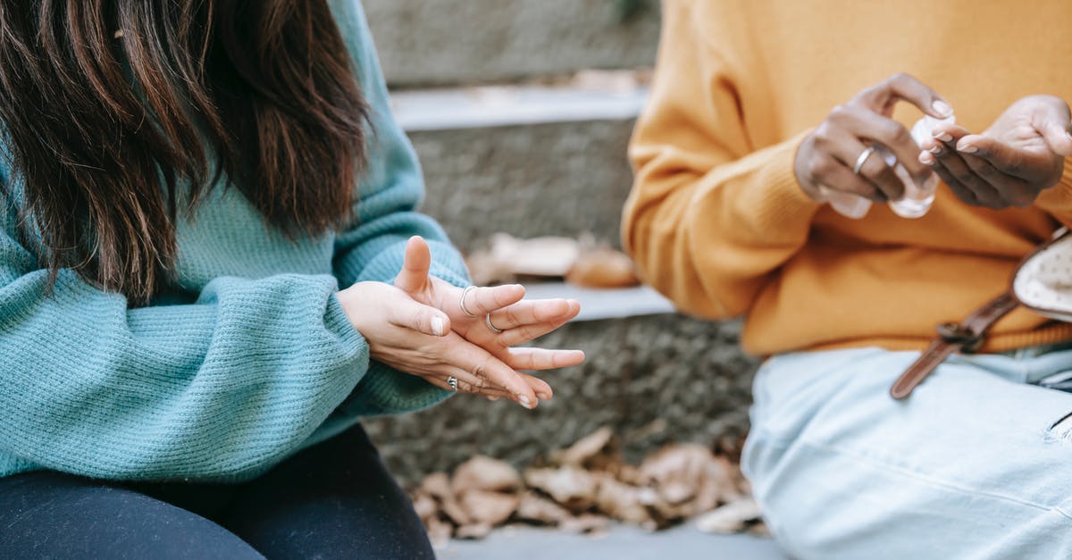 How can I prevent meatballs fall apart? [duplicate] - Crop faceless diverse women wiping hands with sanitizer in park