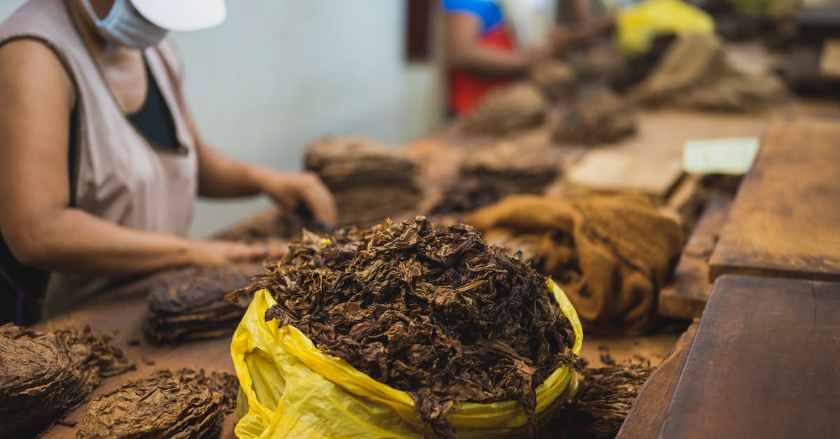 How can I remove the skin from peanuts? - Faceless employees serving uncooked tobacco in factory