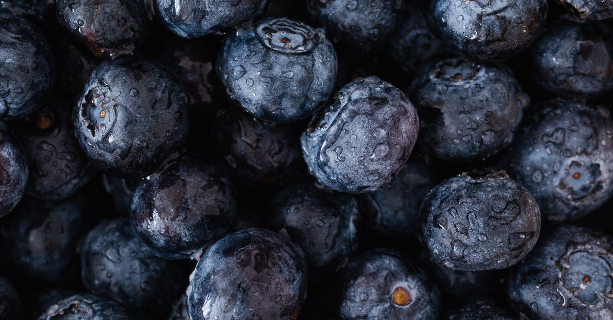 How can I turn my muffin batter into the natural blue color from blueberries? - Background of wet ripe blueberries