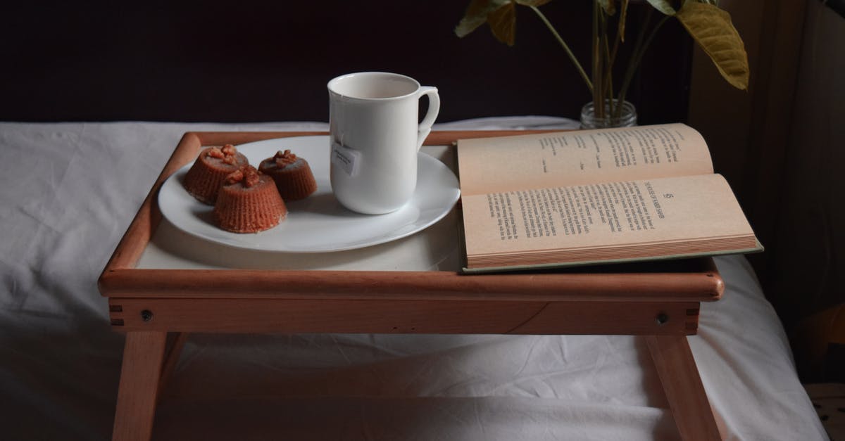 How do I break into a tightly-compressed tea cake without damaging the tea and making an astringent brew? - Cup of tea and dessert near book on bed tray