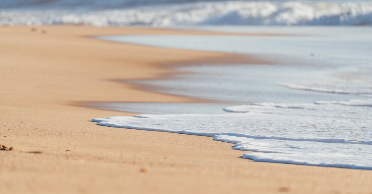 How do I clean deep burns in my oven? - Sandy smooth coast washed by foamy peaceful waves of deep powerful ocean in sunlight