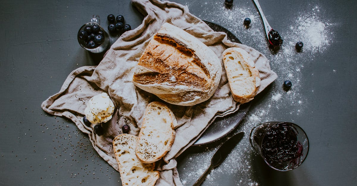 How do I maintain the crunchy crust of home baked bread? - Homemade bread with blueberry jam for breakfast