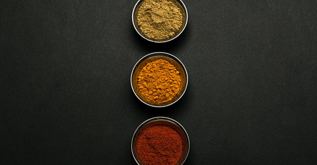 How do I strain ginger powder to make ginger tea? - Close-Up Shot of Bowls of Powder Condiments