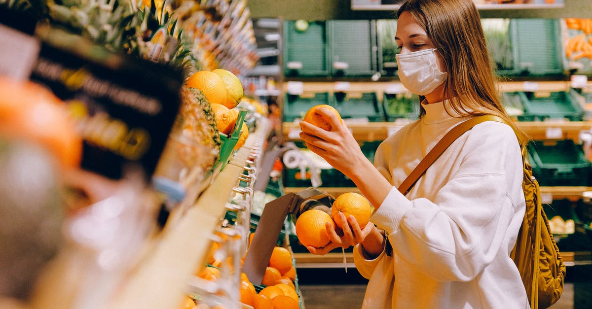 How long can a virus (e.g. SARS-COV2) survive in food? - Woman Wearing Mask in Supermarket