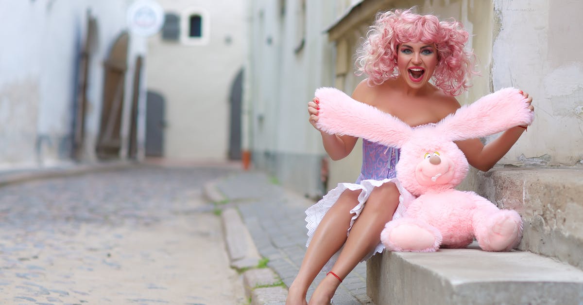 How many people does one rabbit feed? - Woman Wearing Purple and Pink Dress Holding Rabbit Plush Toy