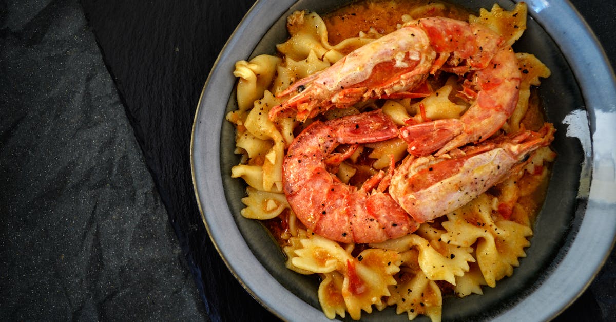 How might these prawns have been cooked? - Pasta Prawn