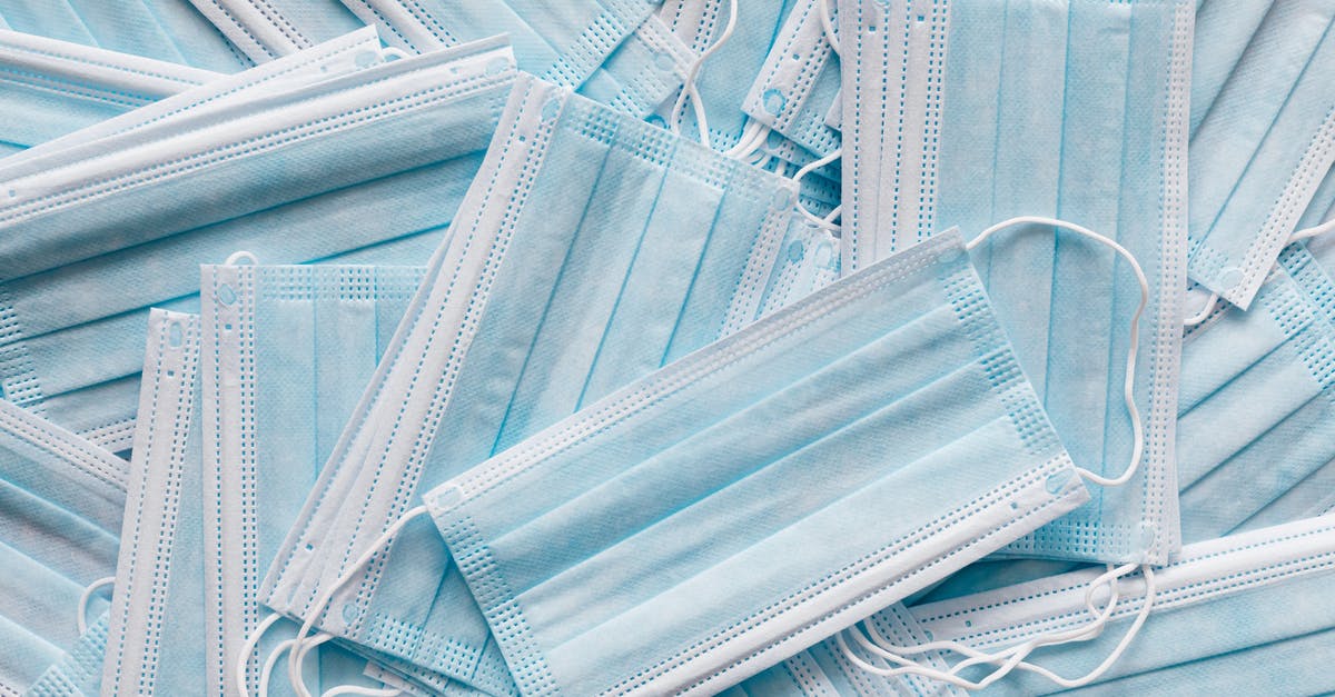 How much citric acid is safe to use? - Top view of many clean single use light blue surgical protective face mask lying on top of each other in disorder