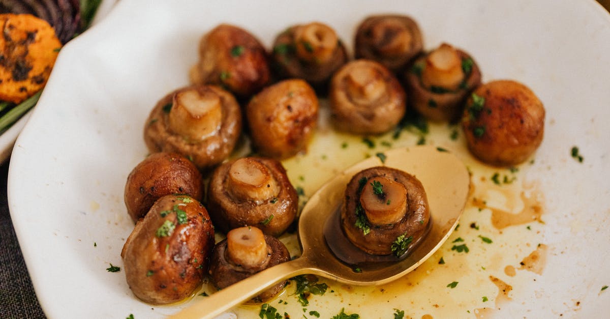 How should I sautee Portobello Mushrooms? - Brown and White Sliced Food on White Ceramic Plate