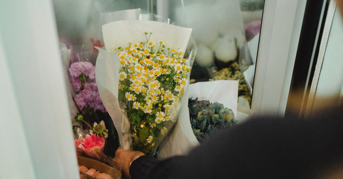 How should I store eggs in the refrigerator? - Crop faceless female florist putting bouquets of flowers in fridge while working in floral shop