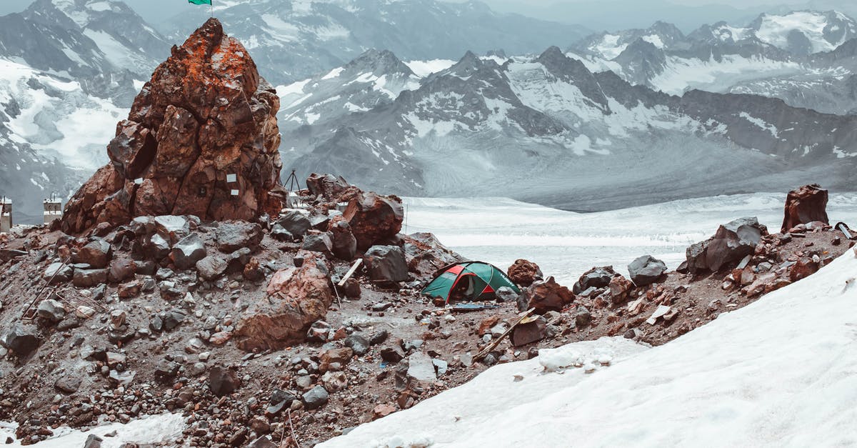 How to achieve a flexible consistency on ice cream? (photos attached) - Mountain peak with snow and tent