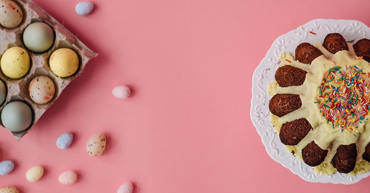 How to choose a Bundt cake pan? - Overhead Shot of a Bundt Cake Near a Tray of Easter Eggs