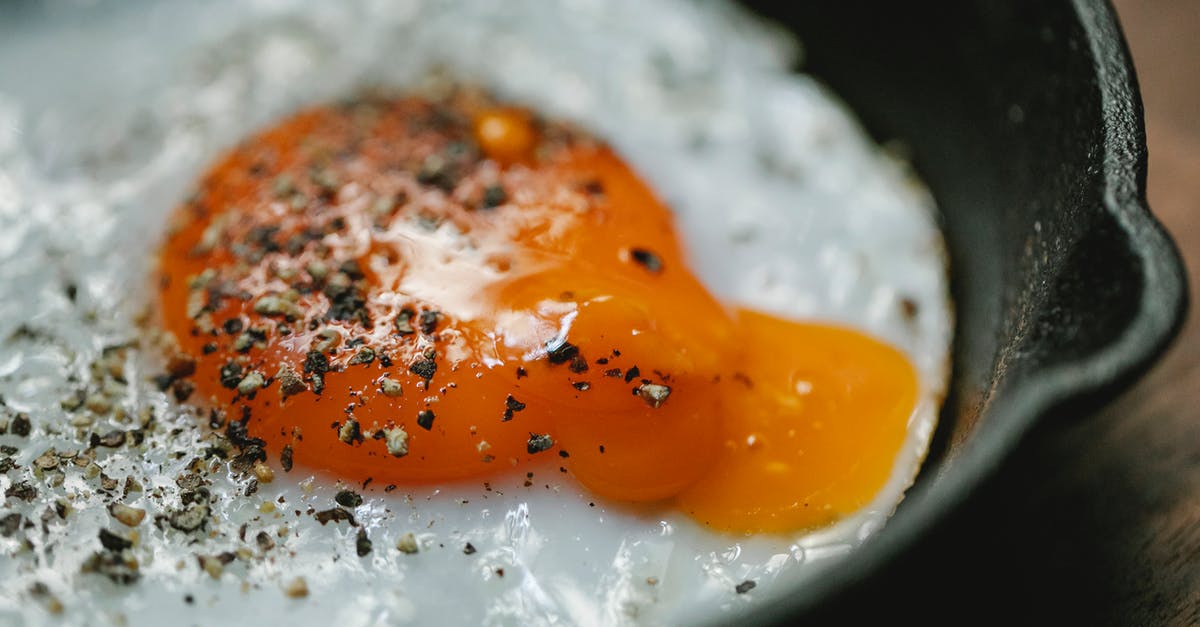 How to clean non-sticking pan from burnt pepper juices - Fried egg with condiment in frying pan