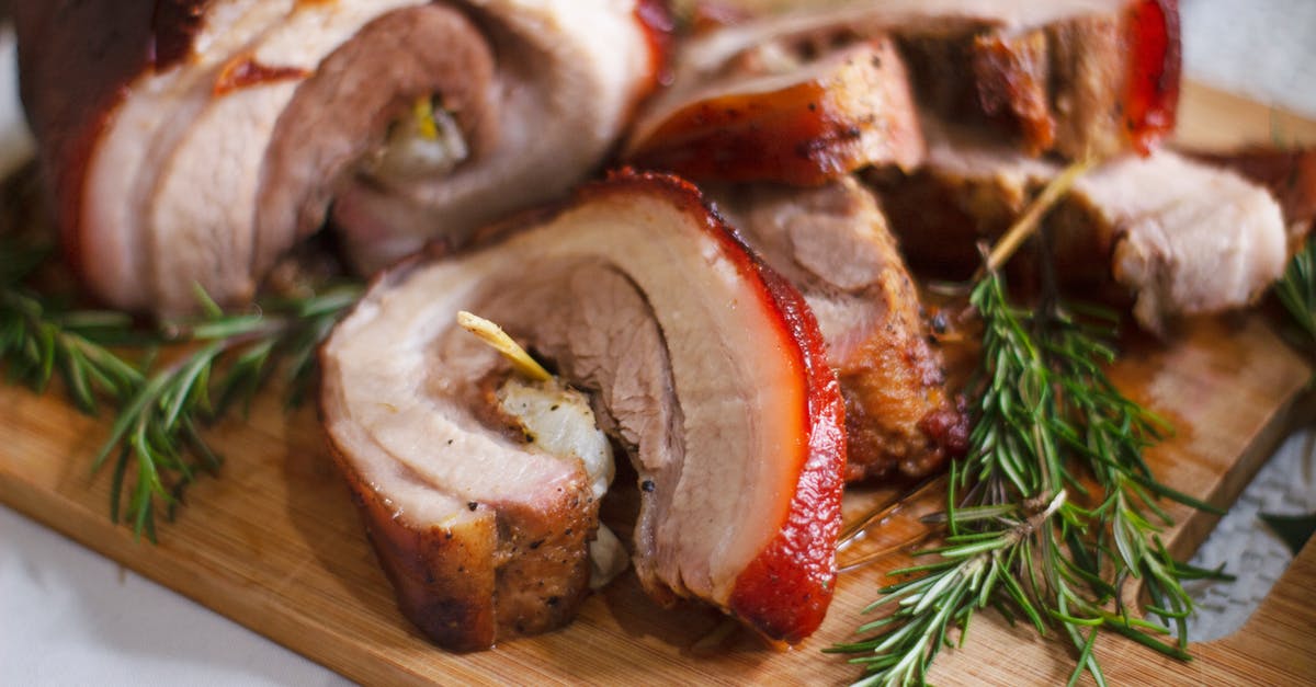How to crisp up/dehydrate thin slices of porchetta? - Roasted Porchetta in Close-Up Photography