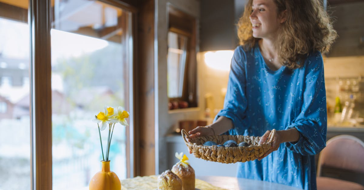 How to extend holding time for poached eggs? - Woman in Blue Long Sleeve Dress Holding a Basket