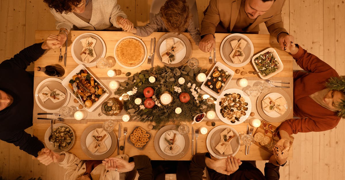 How to get falafel to hold together when pan-frying? - Top View of a Family Praying Before Christmas Dinner