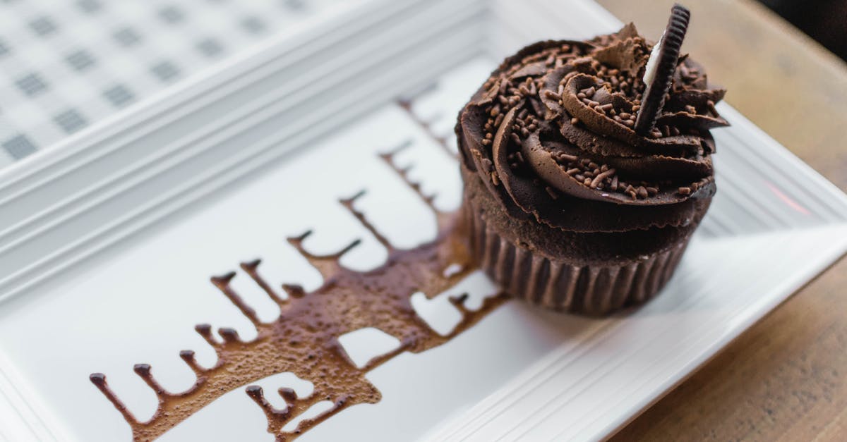 How to get sprinkles to stick to the side of a cake? - Close-Up Photo Of Chocolate Cupcake On A Rectangular Plate