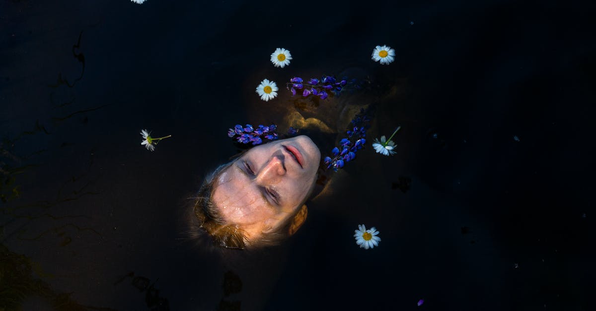 How to keep profiteroles fresh - Head of man lying on water with flowers