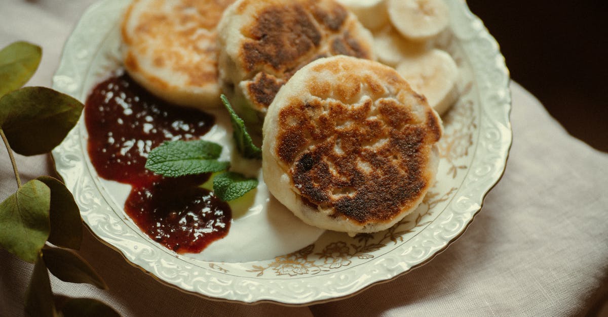 How to make mint sauce - Plate with Pancakes, Jam, Yogurt and Banana